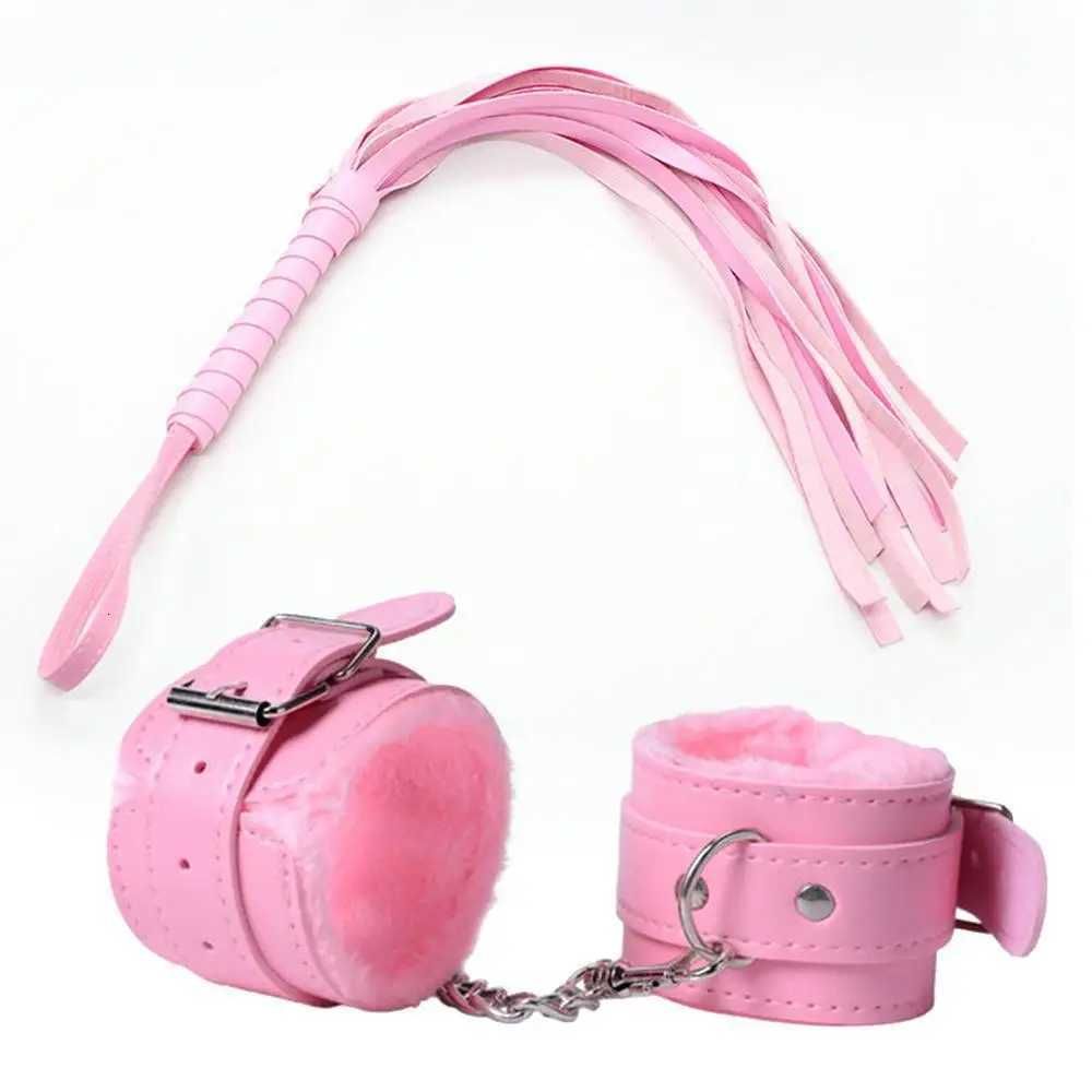 Sexy Adult Product SM Game Suit Bondage Set Adult Handcuffs Ball Mouth Plug Nylon Whip Kit For Couples Sex Toys In LoveXJ250813