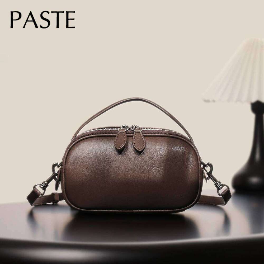 New Simple 2025 Spring Flap Saddle Small Cow Suede Leather Women Shoulder Crossbody Bag 2 Main Pockets Delicate Handbag
