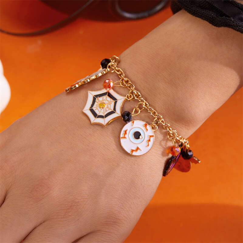 Halloween Pumpkin Spider Skull Alloy Bracelet Creative Ghost Black Cat Jewelry