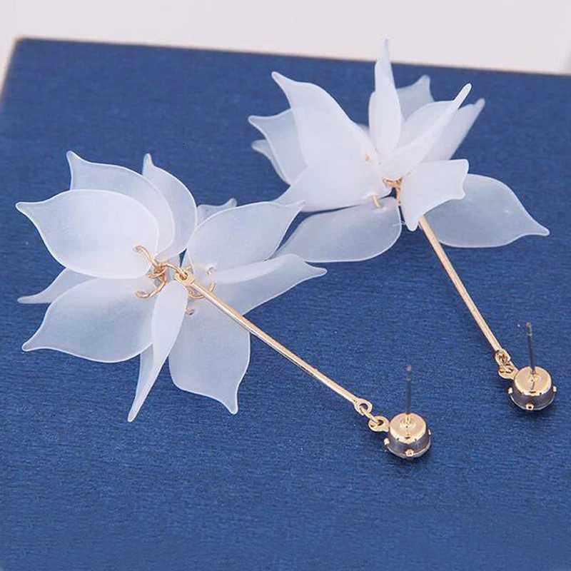 1 Pair New Lady Colorful Elegant Women Crystal Flower Colorful Drop Long Dangle Wedding Earring Jewelry Nice Best Gift Y250812
