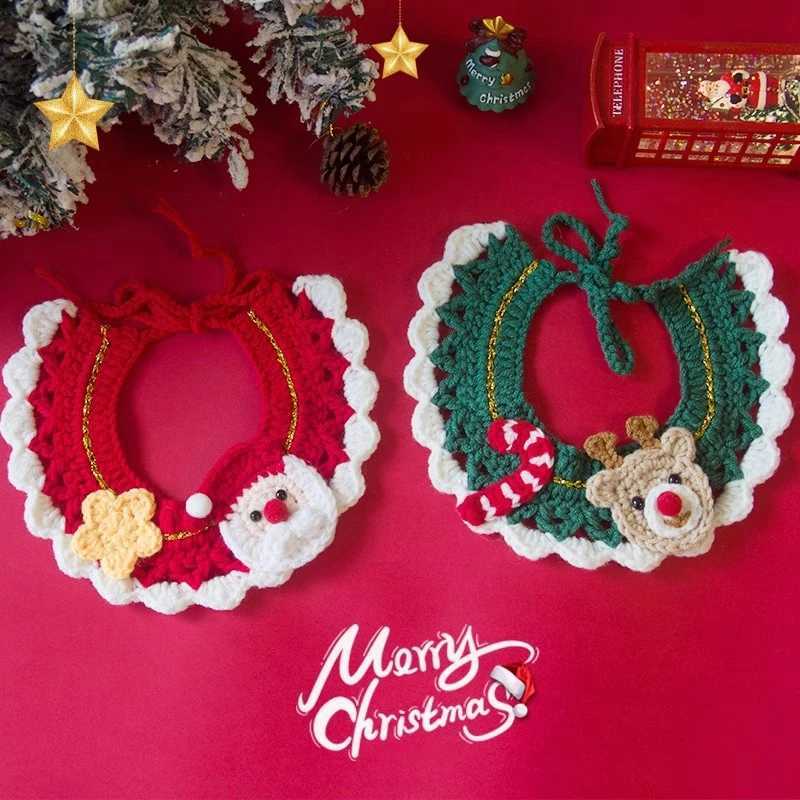 Christmas Pet Scarf Cats Clothing Collar Christmas Cats Clothing Cute Pet Decor Bow Dog Cat Collar Costume cat clothesXJ250813
