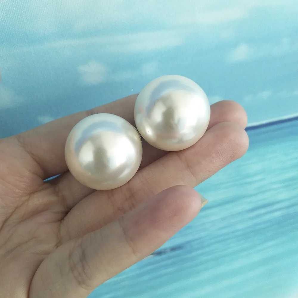 2cm Big Simulated Pearl Earrings Temperament Simple Personality White Statement Earrings For Women Korean Earrings Jewelry Gift Y250812