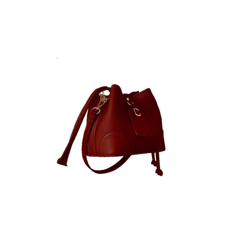 Trendy Red Versatile Small for Women 2025 New French Niche Design Shoulder Crossbody Bucket Bag