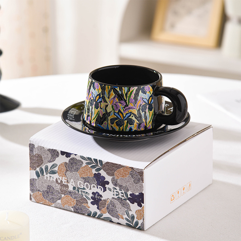 Hand Painted Teacups Set Vintage French Coffee Cup Saucer Set Home Party Reusable Morning Tea Cup Kit For Friends Family R250813