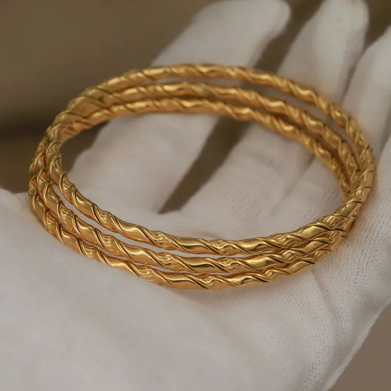 316L Classic Stainless Steel Twist Metal Multilayer Bracelet for Women Elegant Bangles Rust-proof Bangle Wrist Jewelry 250812