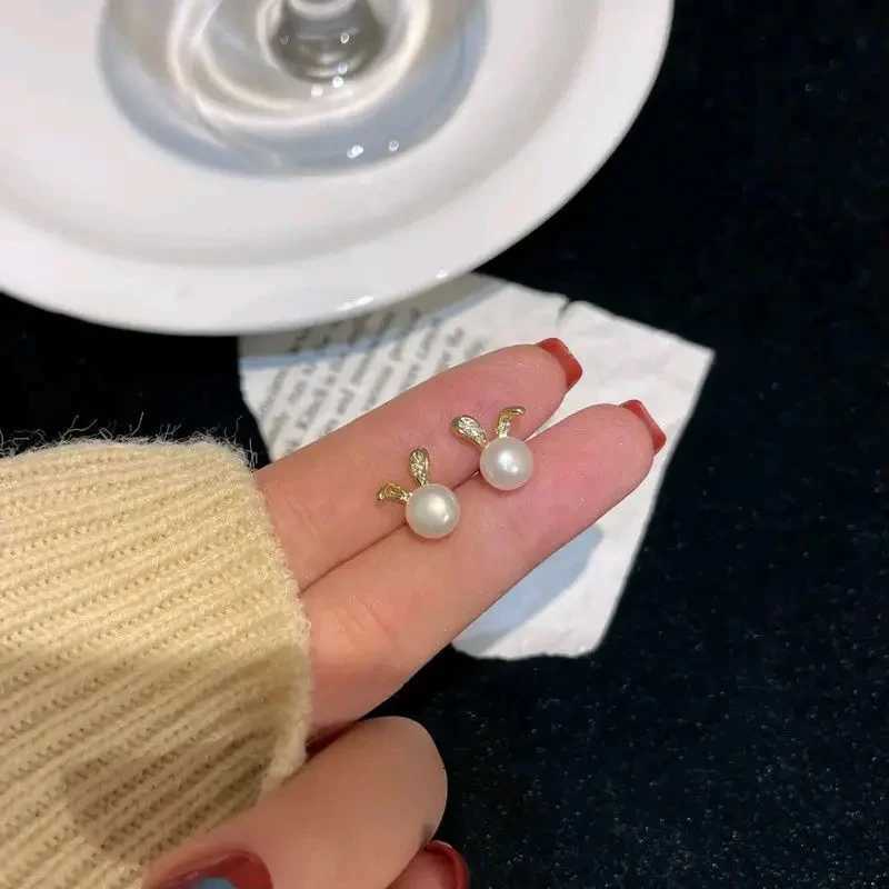 Simple Temperament Imitation Pearl Zircon Stud Earrings For Women Exquisite Earring Ladies Party Birthday Jewelry Gifts Y250812