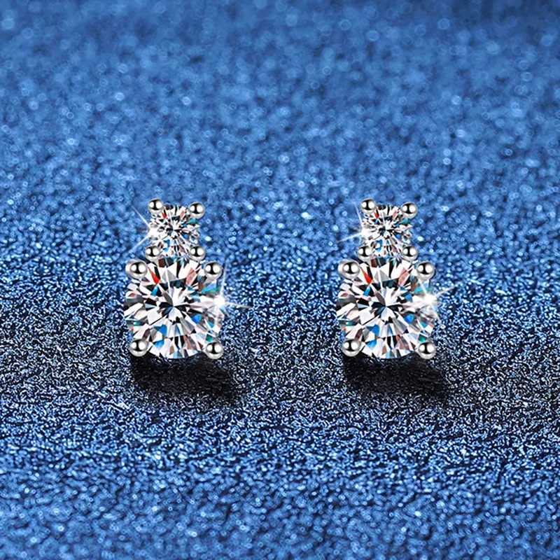 Pass Diamond Test D Color 0.5 CT Moissanite Earrings for Women Married 925 Sterling Silver Simple ClAW Moissanite Ear Stud Y250812