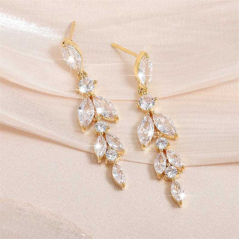 ZAKOL 2023 New Shiny Marquise Zircon Bridal Earrings AAA Cubic Zirconia Charming Design Drop Earring for Women Wedding Y250812