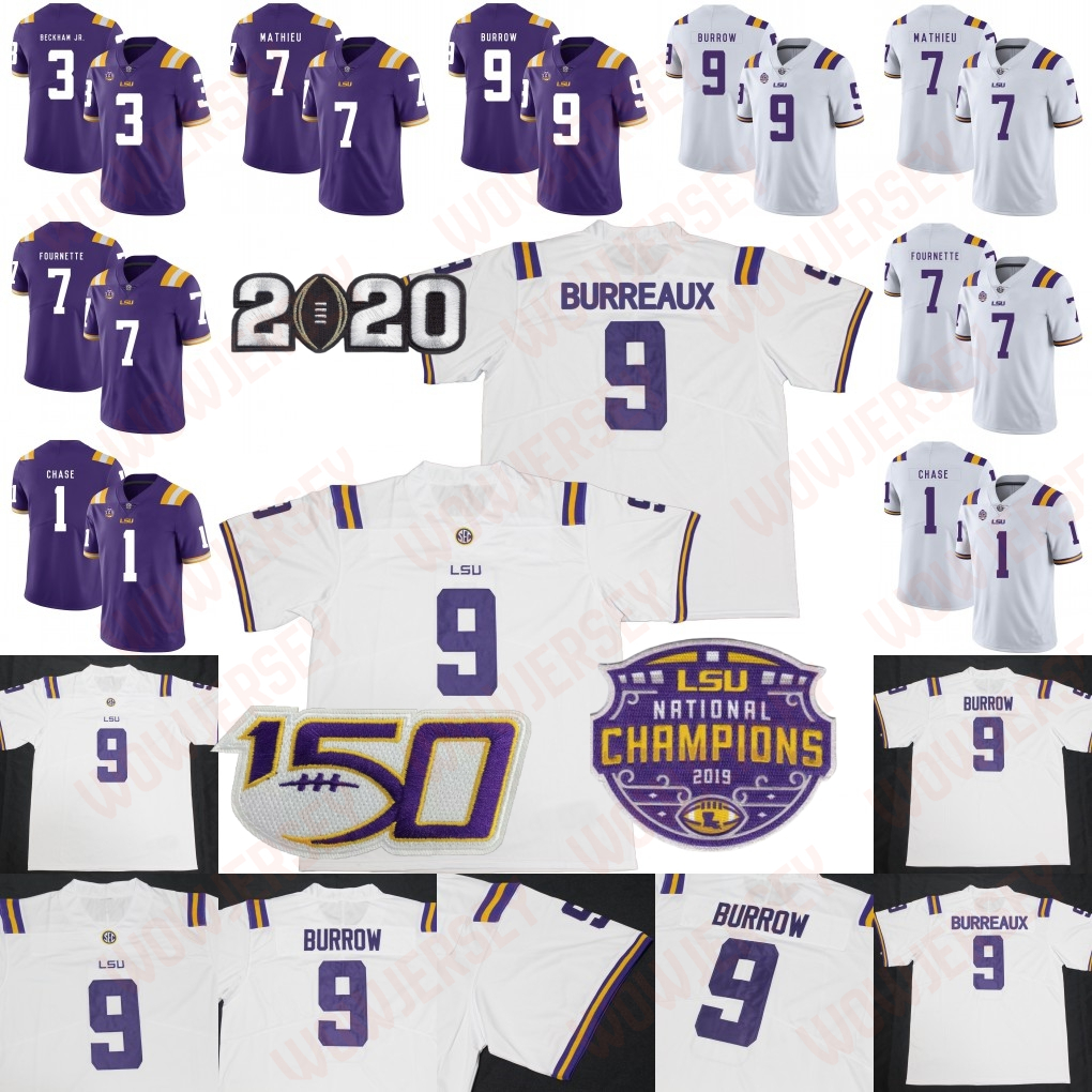 9 Joe Burrow Burreaux Football Jersey Chase Garrett Nussmeier Odell Beckham Jr. JJacobian Guillory Stadium Will Campbell Patrick Peterson Glenn Dorsey Ali Gaye