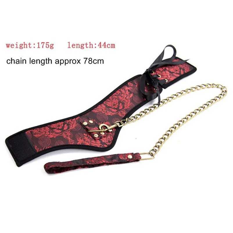 Bdsm Sexy Collar Fetish Bow Bondage Leash Steel Chain Adult Game Dog Handcuffs Foot Cuffs Punishment Sadism Sex Toy Slave Erotic XJ250813