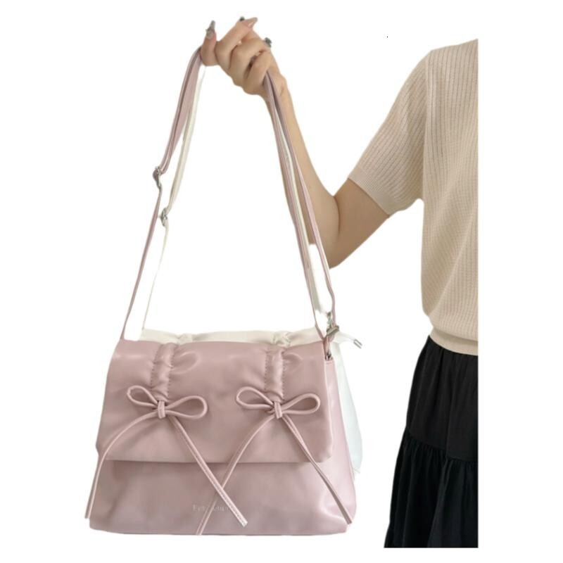 Butterfly Knot Sweet Tote Bag for Women, Large Capacity Commuter Shoulder Crossbody Bag, Korean Style College Student Class Backpack ddmymarket