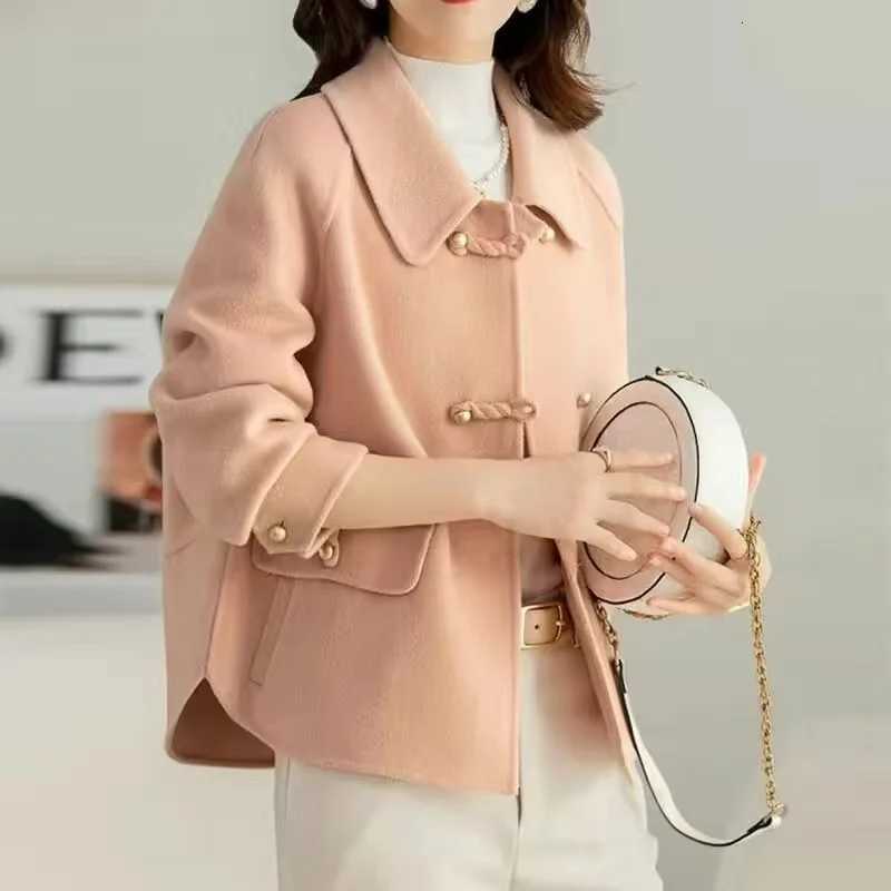 New Fashion Women Woolen Coat Autumn Winter Loose Double-Sided Cashmere Short Wool Coat Female Outerwear Ladies Jacket Tops Z250813