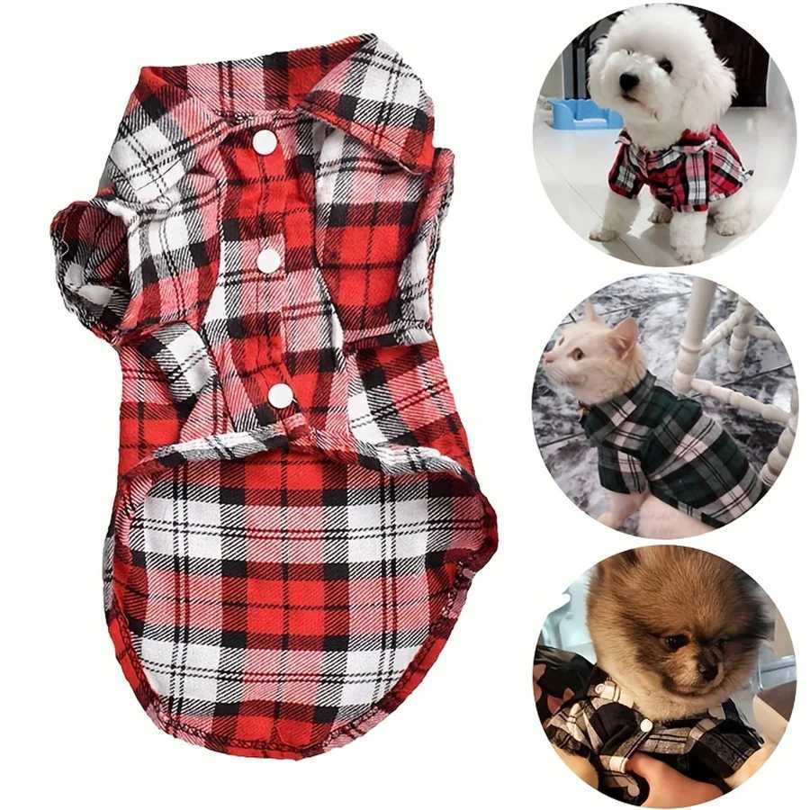 Stylish Plaid Shirt Coat for Small Dogs and Cats - Keep Your Pet Looking Cute and Cozy XJ250813