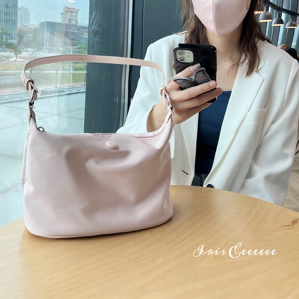 2025 Summer Lightweight Waterproof Nylon Fabric Underarm Single Shoulder Crossbody Small Bag for Women Korean Version Ins Style Dumpling Handbag ddmym