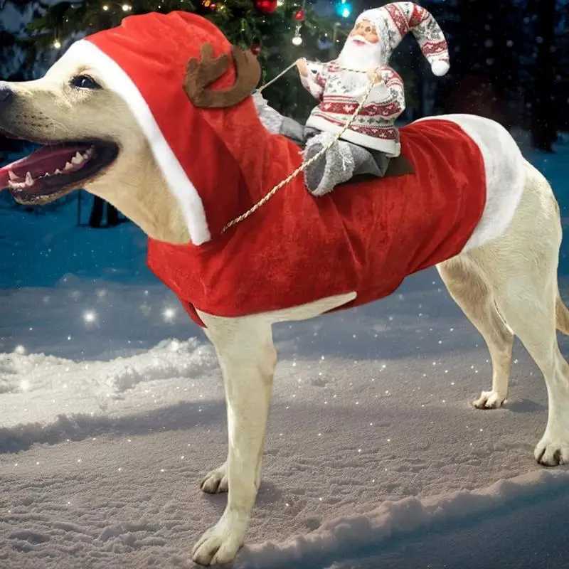 Christmas Pet Clothes Red Dog Costumes With Hat Dressing Up Dogs Cats Outfit Puppy Cosplay Costumes For Fancy Dress Festivals XJ250813