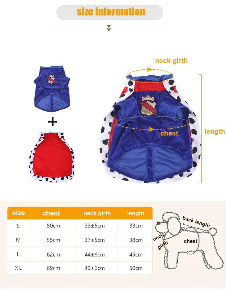 Dog Costume King Cloak and Hat Set Funny Dog Cosplay Costume King Set Medium Large Dog Funny Clothing Dog Halloween Costume XJ250813