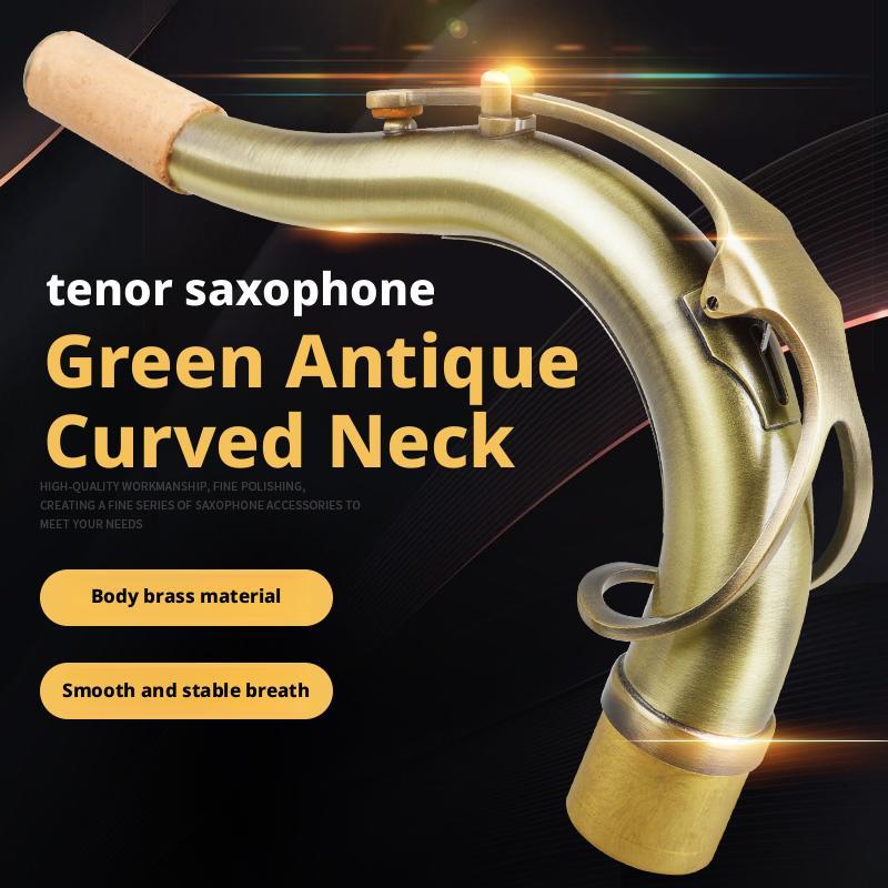 Tenor Low Midrange Baritone Sax Tenon Red Blueness Antique Style Brass Curved Neck for Saxophone Diameter 24.5mm Bronze Color