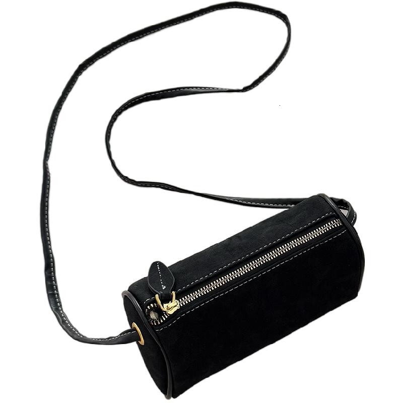 Textured Pen Holder Suede Single Shoulder Crossbody Cylinder Women's Bag, Niche Design Matte Casual Bag ddmymarket