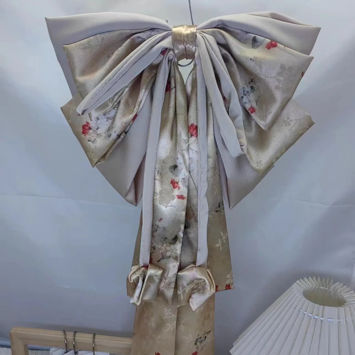 JLZXSY Floral Print Oversized Bow Hair Clip Multi Layers Satin Bowknot Barrettes Ponytail Clips for Girls Woman Hair Accessories 250812