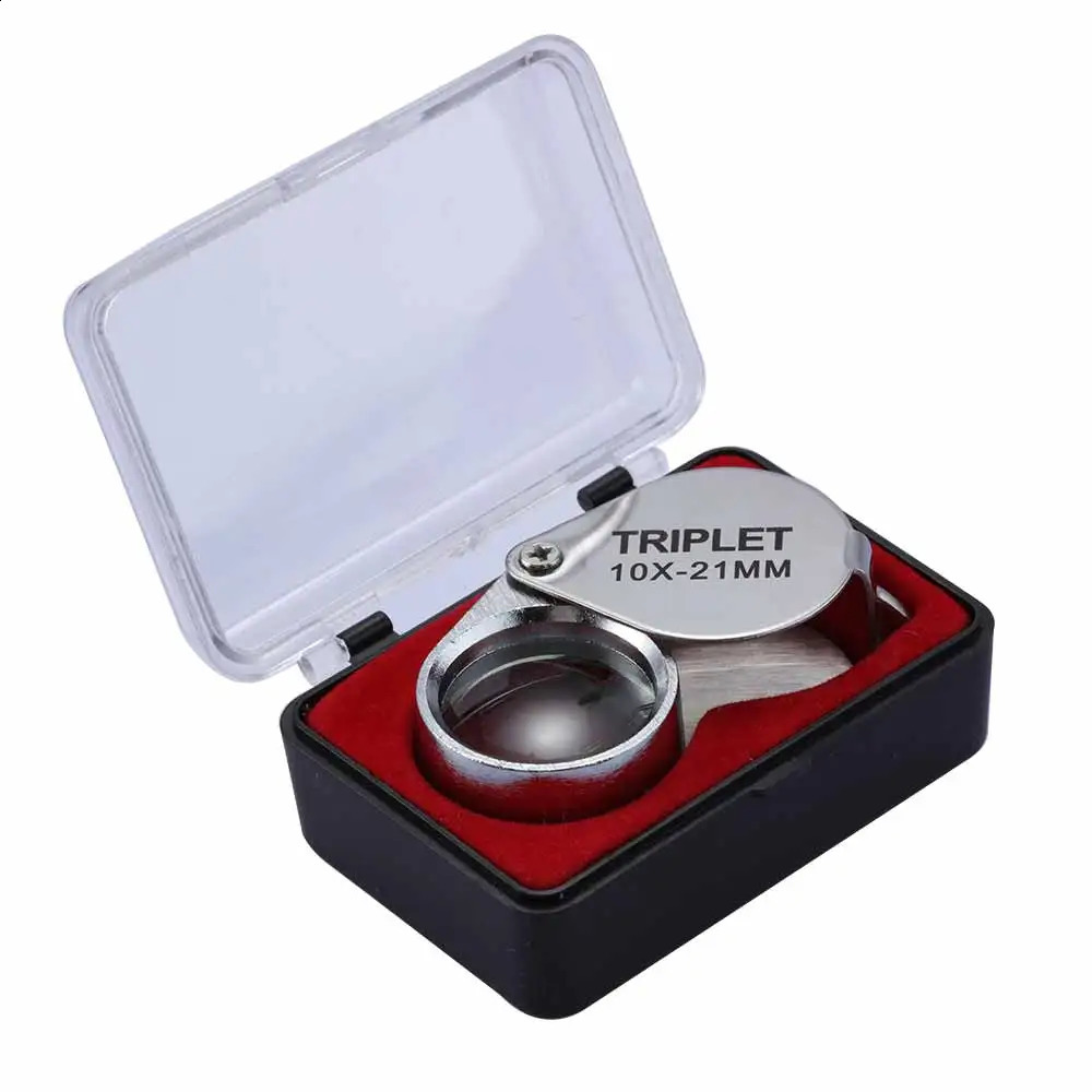Pocket Jewelry Loupe 10x30x 21mm Jewelers Diamond Eye Magnifying Glass Magnifier Metal Tools For Coins Gems Stamps Watches 250804