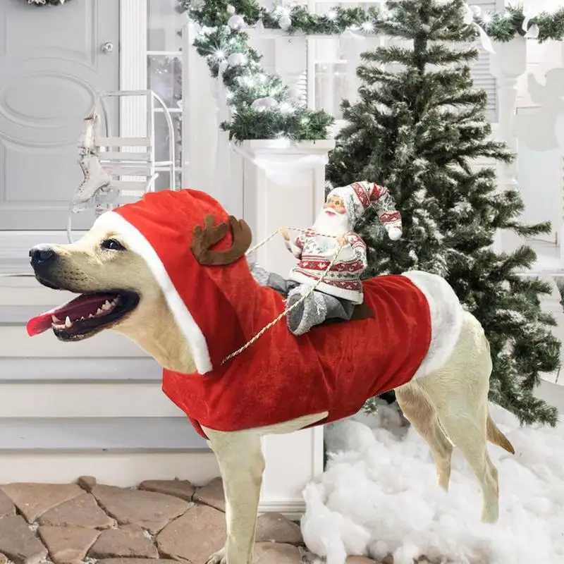 Christmas Pet Clothes Red Dog Costumes With Hat Dressing Up Dogs Cats Outfit Puppy Cosplay Costumes For Fancy Dress Festivals XJ250813