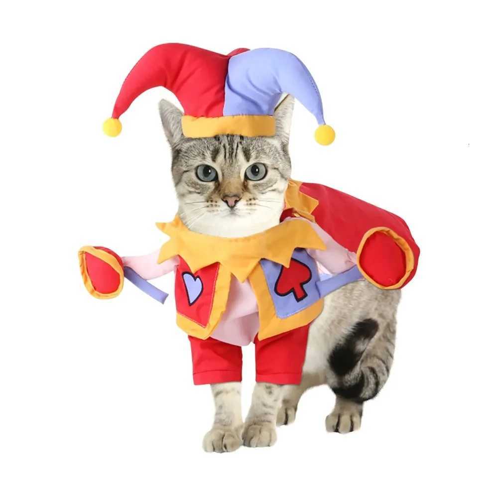 New Clown Joker Dog Cat Costumes Christmas Novelty Pet Halloween Cosplay Apparel Accessories Dress Hoodie for Puppy Dogs XJ250813