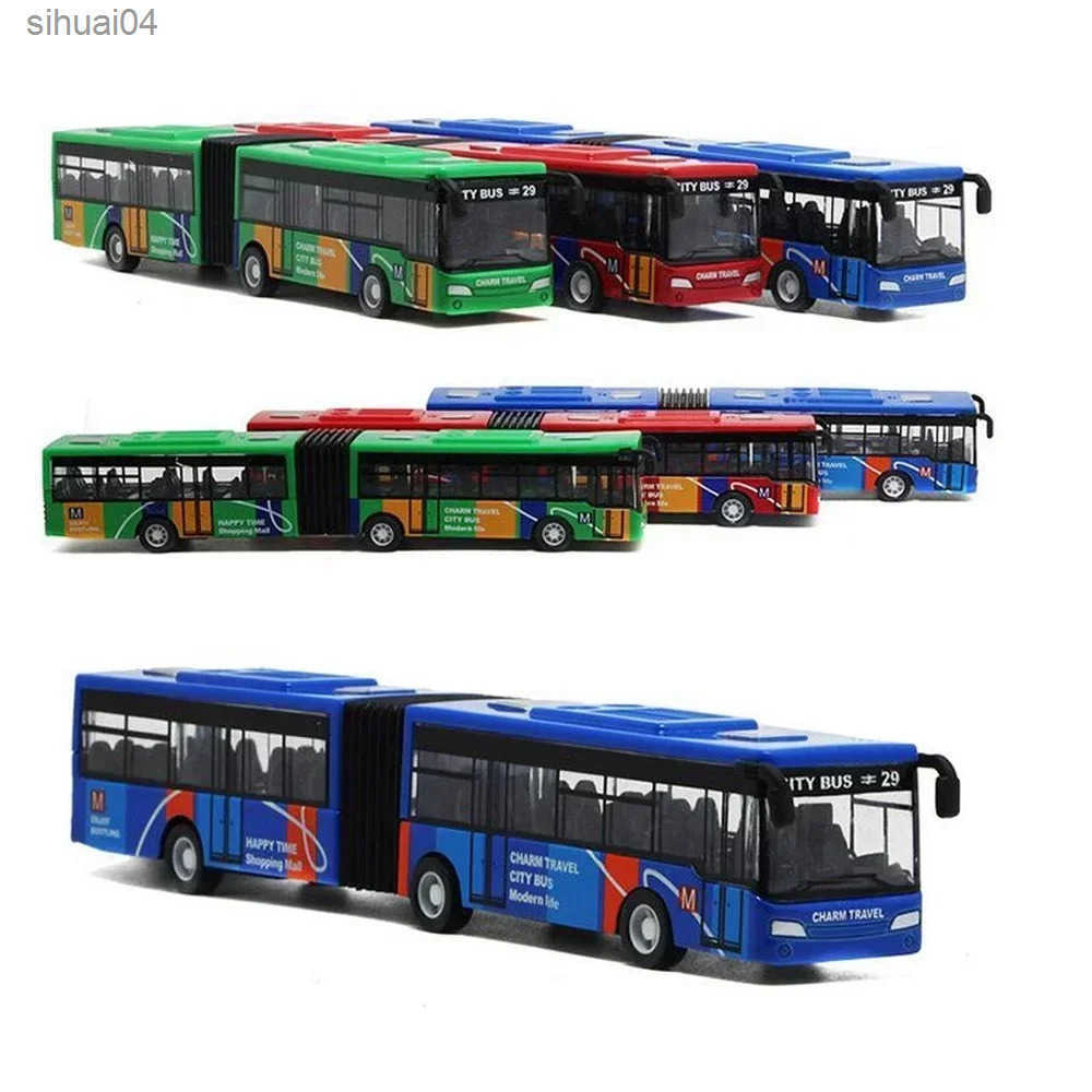 1/64 Diecast Alloy City Bus Pull Back Cars Kids Toy Car Inertia Vehicle Model Toy Educational Toys for Children Gift Boys Toys L250813