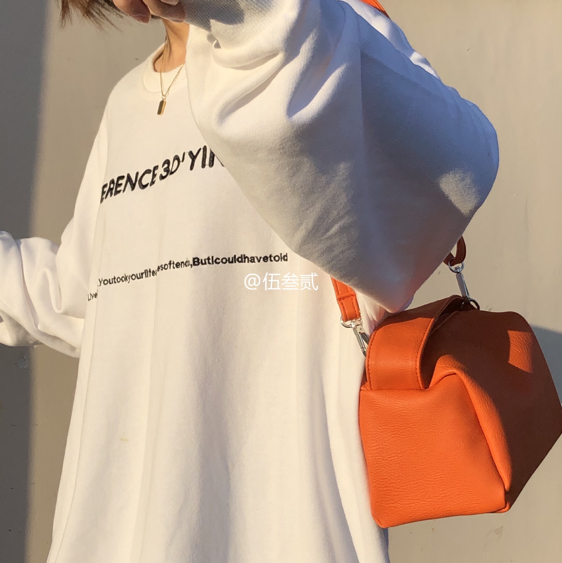 Summer Korean New Versatile 2024 Women's Stylish Solid Color Small Orange Square Lychee Pattern Tofu Bag ddmymarket