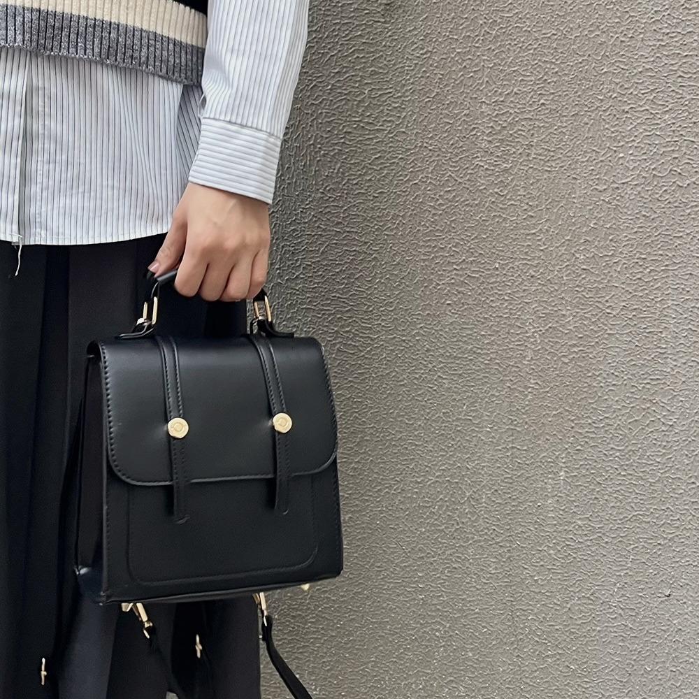 Guangzhou British Style Backpack Melad Brown Korean Version Rivet Multi-Way Versatile School Bag ddmymarket