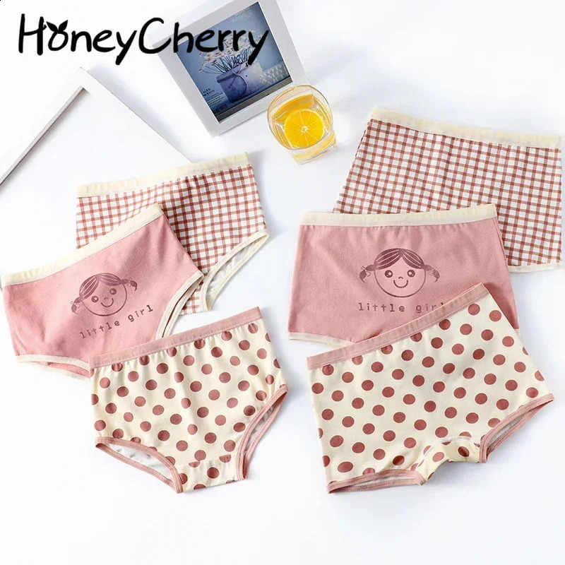 HoneyCherry Girls Panties Bacteriostatic Cotton Boxer For Children Baby Briefs Little Underwear 250812