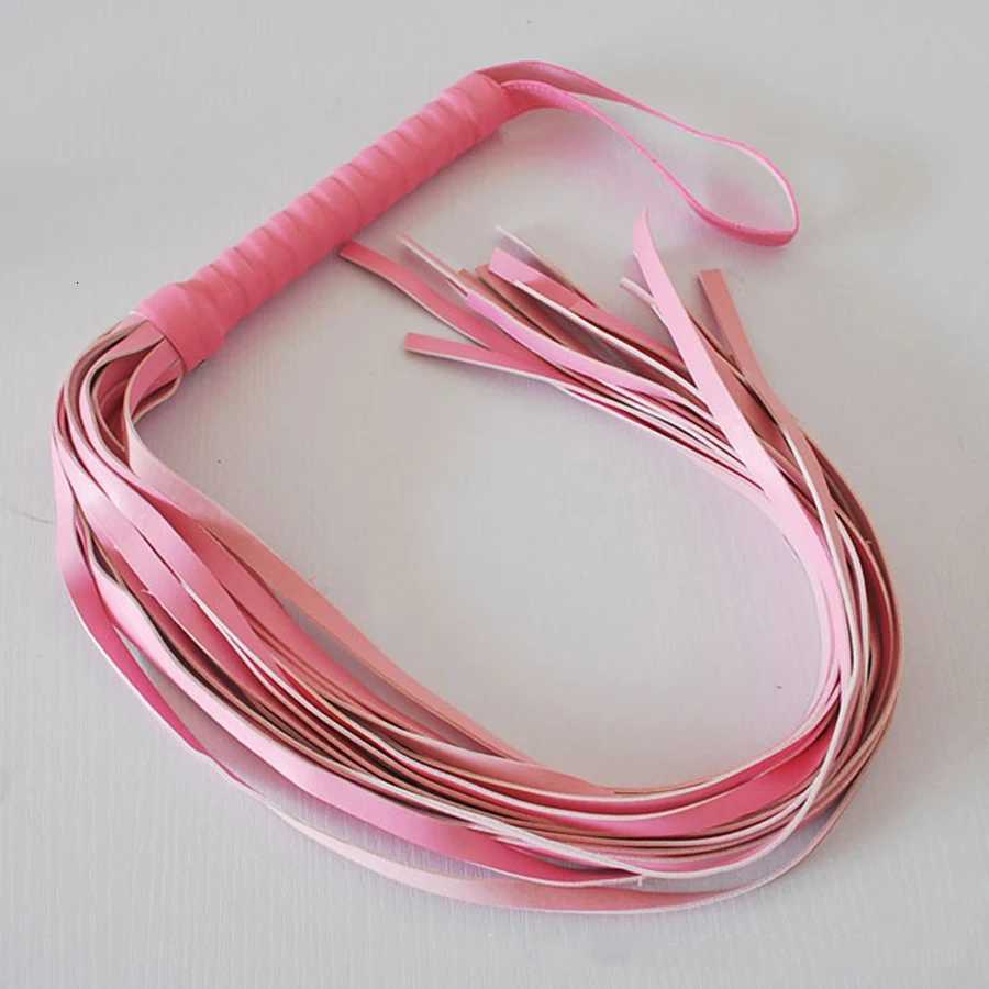 50cm Pink Long Tail Whips Delicate Leather Paddle Spank For Couples Sex Toys Adult Games Spanking Slave For Couples W250813