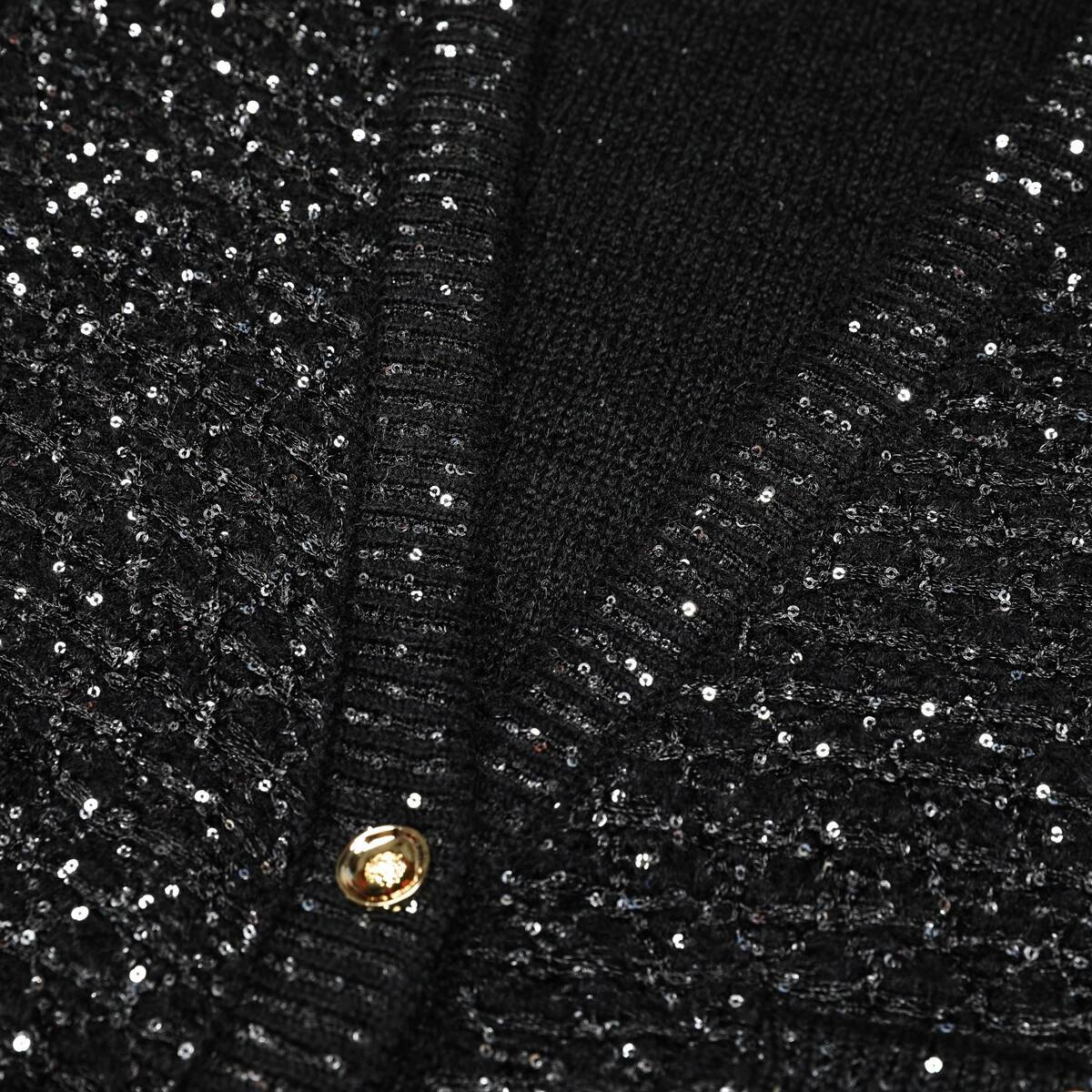 Two Color High-Quality New Fashionable Elastic Knitted Button Slim Waistband V-Neck Long Sleeved Women's Cardigan Top