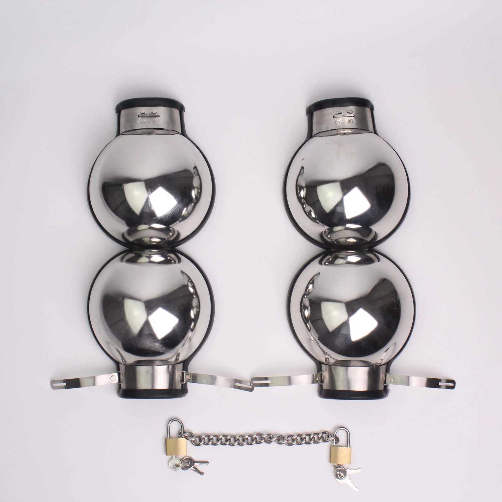 Metal Round Ball Handcuffs Chastity Bra Multi Colors Lockable Fist Mitts Restraint Sex Toys for Men and Women BDSMXJ250813