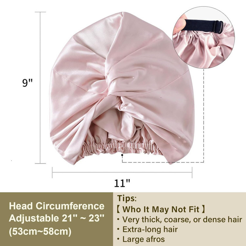 Simulated silk hair cap, specially designed for sleep and women's hair care, with high-quality elastic design that fits securely on the head hot-