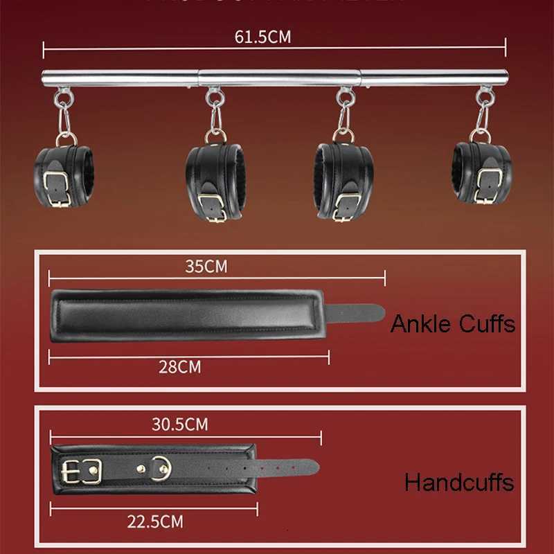 BDSM Bondage Set Stainless Steel Adjustable Telescopic Bar Sex Handcuffs Ankle Cuffs Fetish Restraints Sex Toys For Couples XJ250813