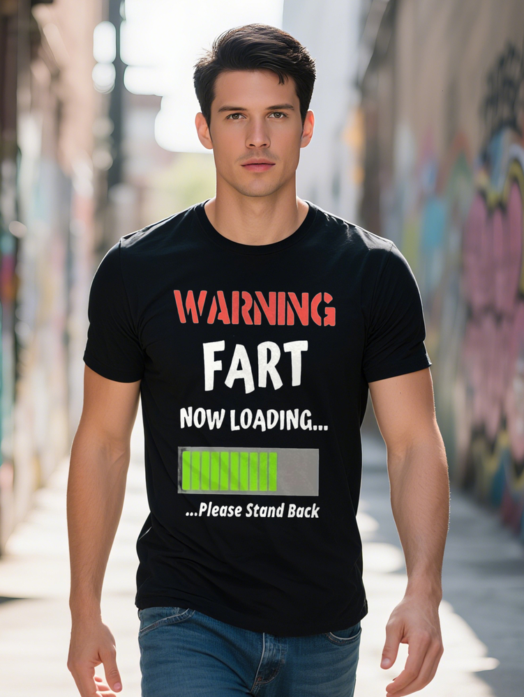 Men s Humorous Loading Letter Print T Shirt Casual Comfortable All Season Crew Neck Easy Care Durable b09d4