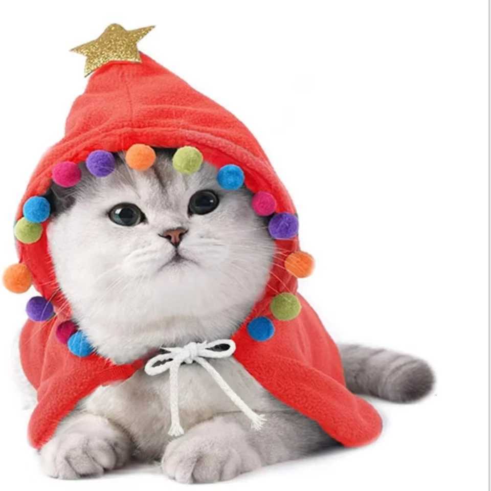 Pet Santa Dog Christmas Outfit Elf Costume Puppy Clothes Cape Xmas Tree Costumes XJ250813