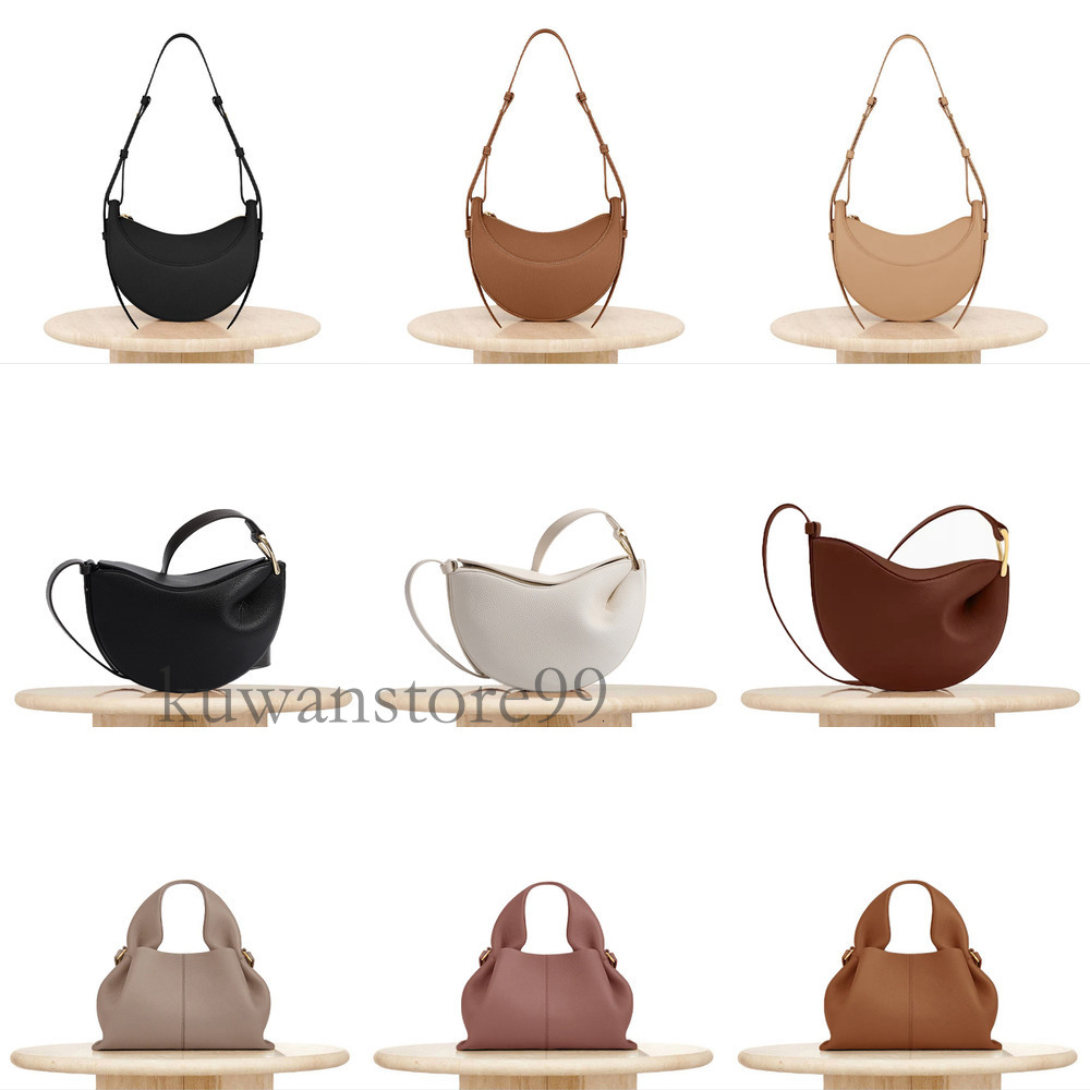 polennely bag Top quality Tote polennely Bag Designer Bag Half Moon Bag Smooth Leather Shoulder Bag Fashion Women polenelies Bag Mini Purse Textured Leather Bag 68