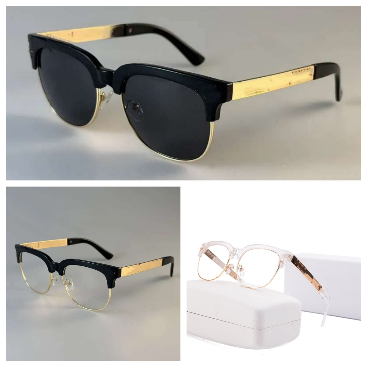 2026 New fashion classic sunglasses attitude sunglasses gold frame square metal frame vintage style outdoor classical model High Quality
