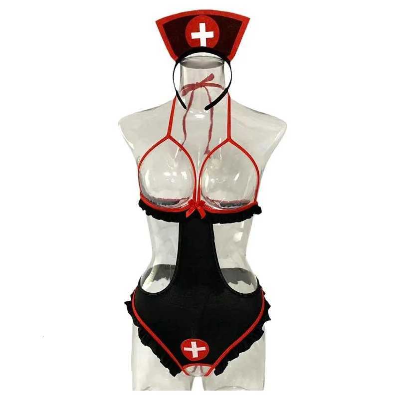 Sexy Cutout One Bikini-Piece Bra Role-Playing Costume Sexy Lingerie Suit WomenXJ250812