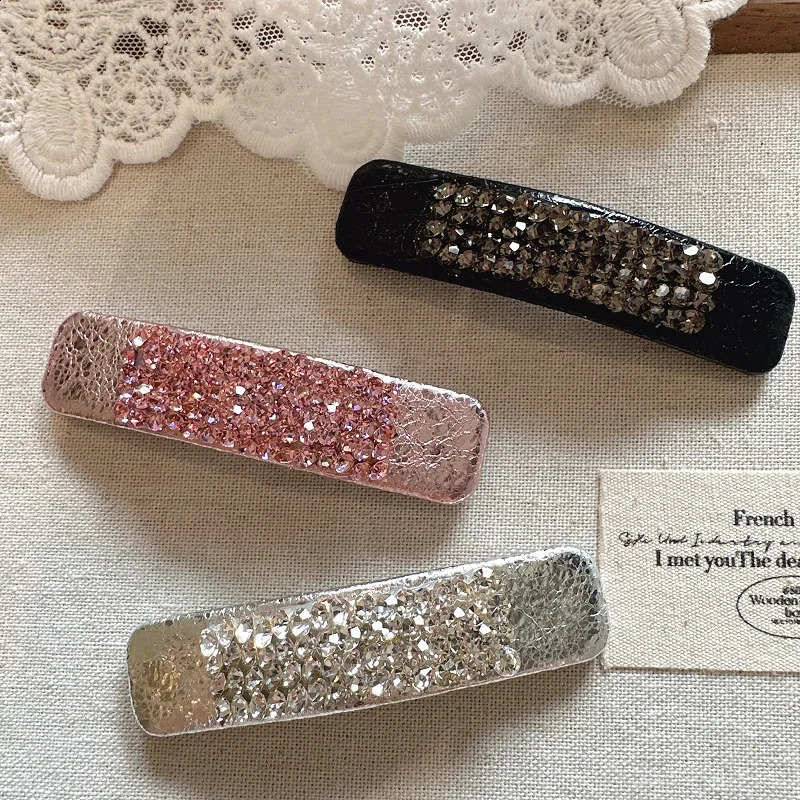 Korean Rhinestone Hair Clips for Women INS Chic and Unique Bar Side Clips for Bangs and Stray Hair 250812