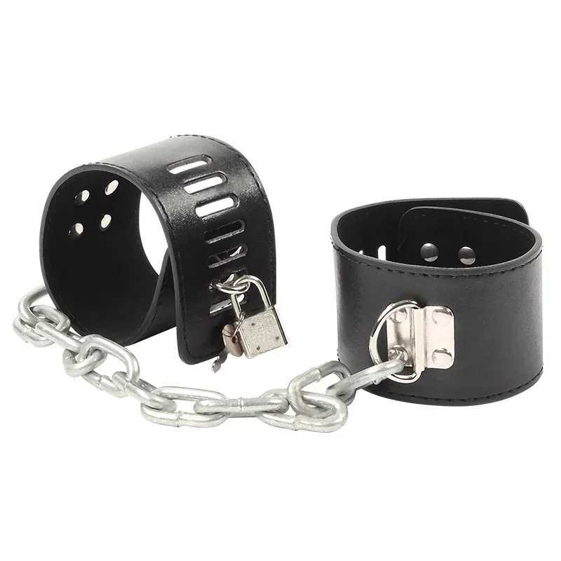 Hard Metal Chain Handcuffs Slave BDSM Wrist Ankle Bondage Cuff Restraints Locking Shackles Erotic Products Sex Toys For Couples XJ250813