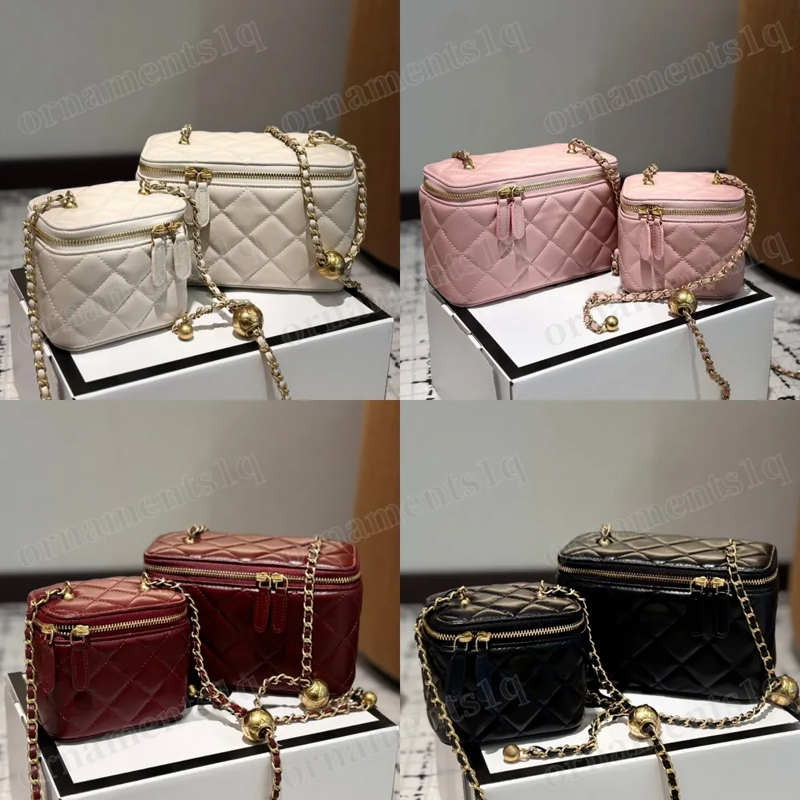 Designer Bags Cosmetic Bags Luxury Bags Mini Women's Gold Spherical Makeup Case Leather Bags Crossbody Bags with Chains Small Handbags High Quality Tote Bags