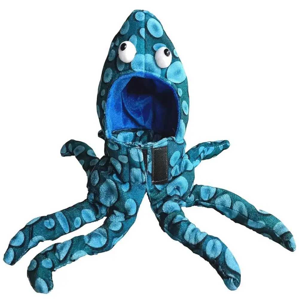 Creative Pet Transformation Outfit Blue Polyester Halloween Pet Clothes Funny Octopus Shape Dog Cosplay Costume XJ250813