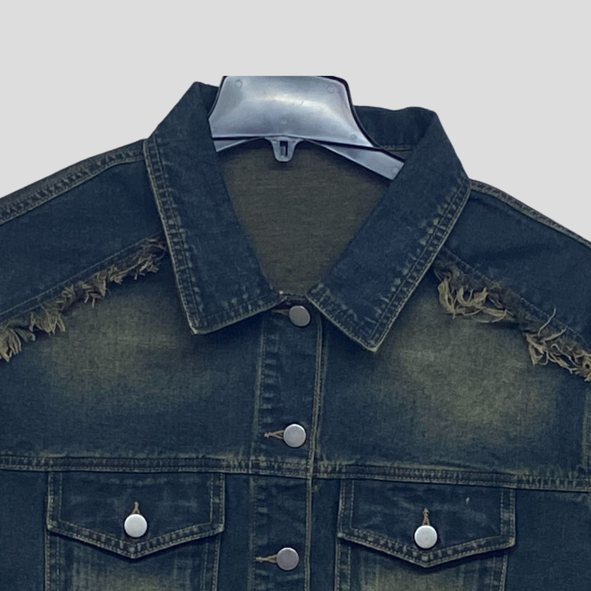 Spicy Girls & Cool Guys' Streetwear: Distressed Washed Short Denim Jacket N05-23-0030