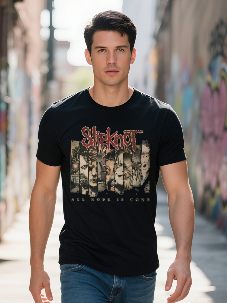 Edgy Streetwear Men's D Letter Graphic T-Shirt Black Casual Summer Tee with Round Neck Regular Fit