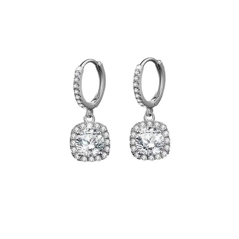 Valuable Diamond Drop Earring 100% Real 925 sterling silver Promise Wedding Dangle Earrings for Women Party Jewelry 250812