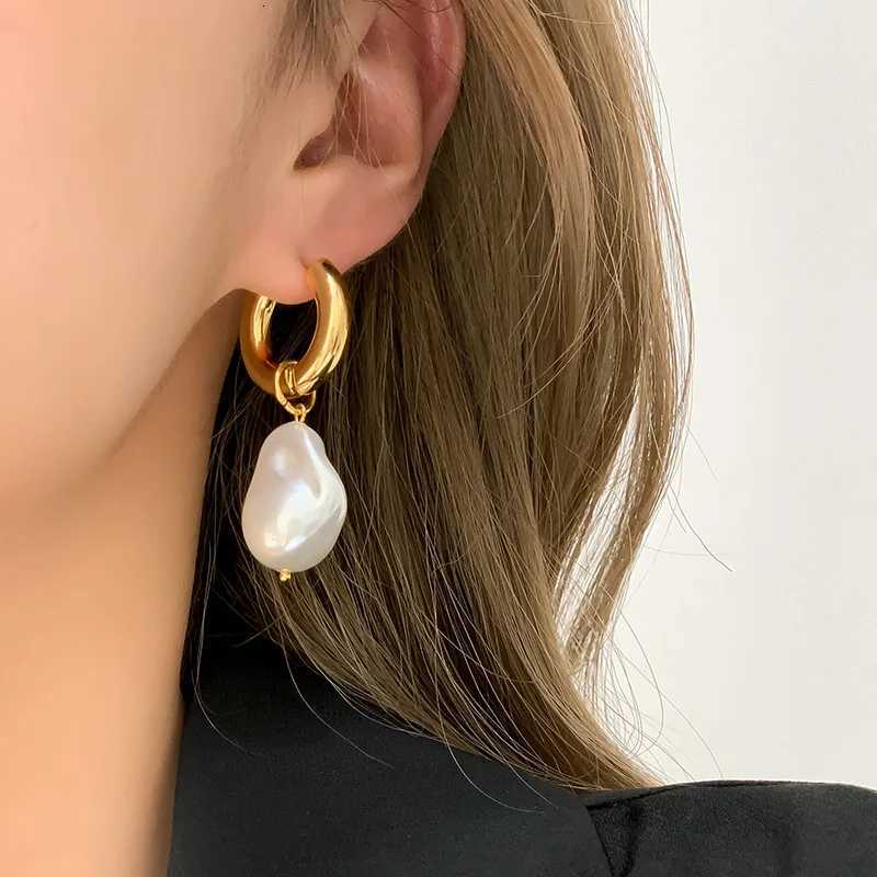 Stainless Steel Baroque Irregular Pearls Drop Earrings For Women Girl Trend Daily Wear Accessorize Jewelry Gift Party Y250812