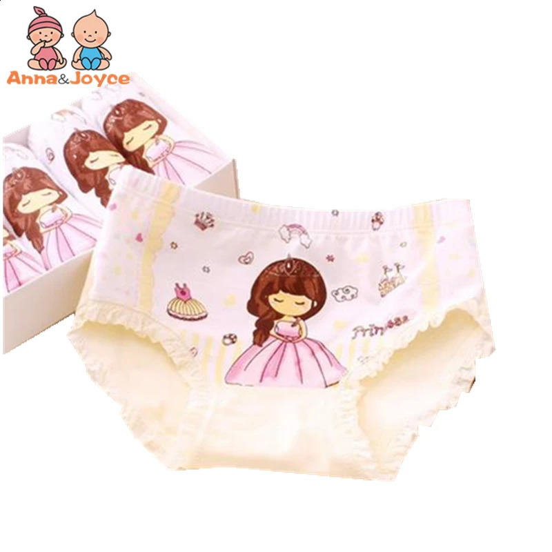 4pcsLot Girls Panties Cartoon Princess Triangle Childrens Briefs Cotton Underwear Cute Kids 210 Years 250812