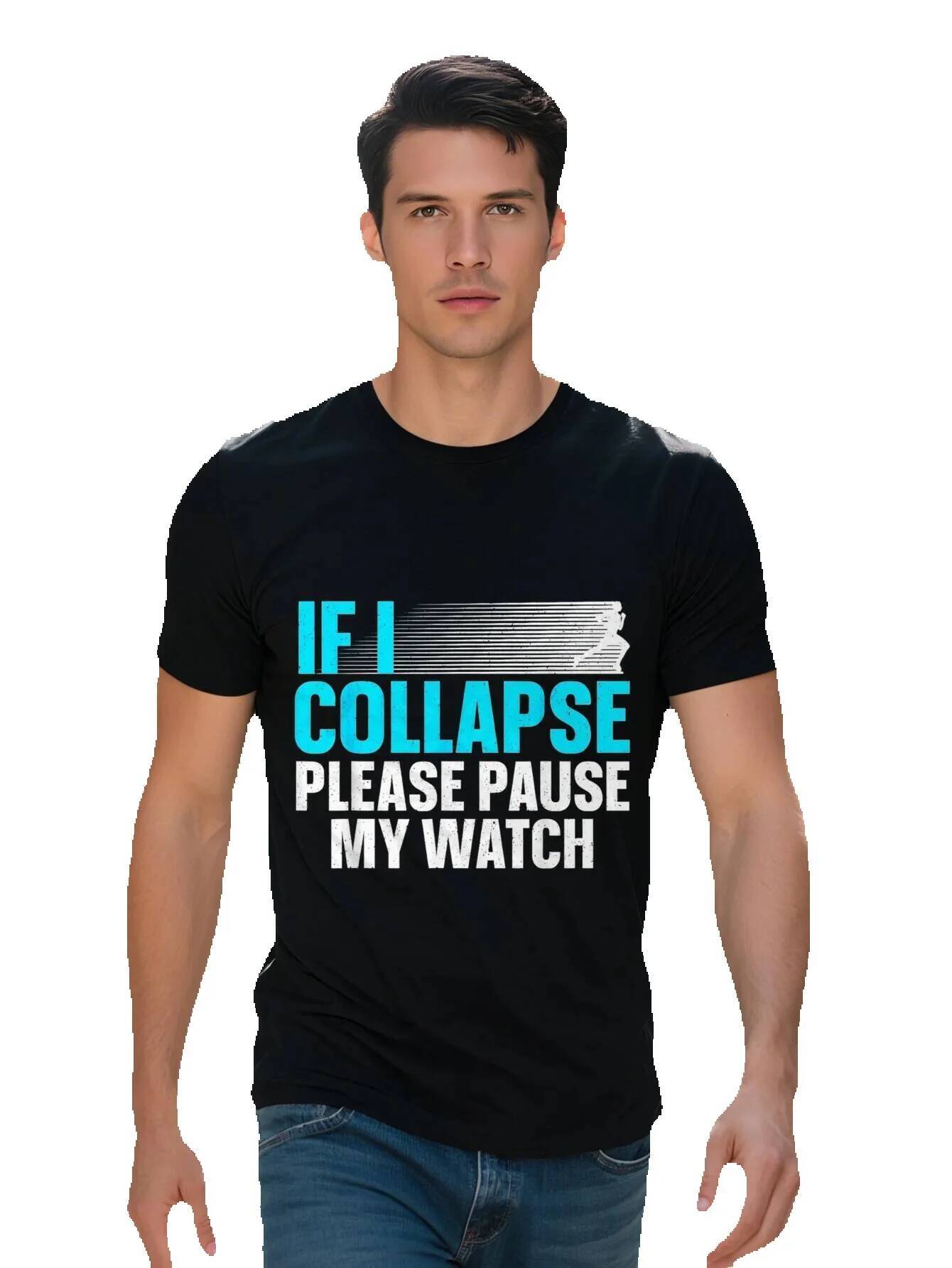 Marathon Running T-Shirt Men and Women Cotton Casual Crew Neck with Short Sleeves Slight Stretch Digital Print efdfd